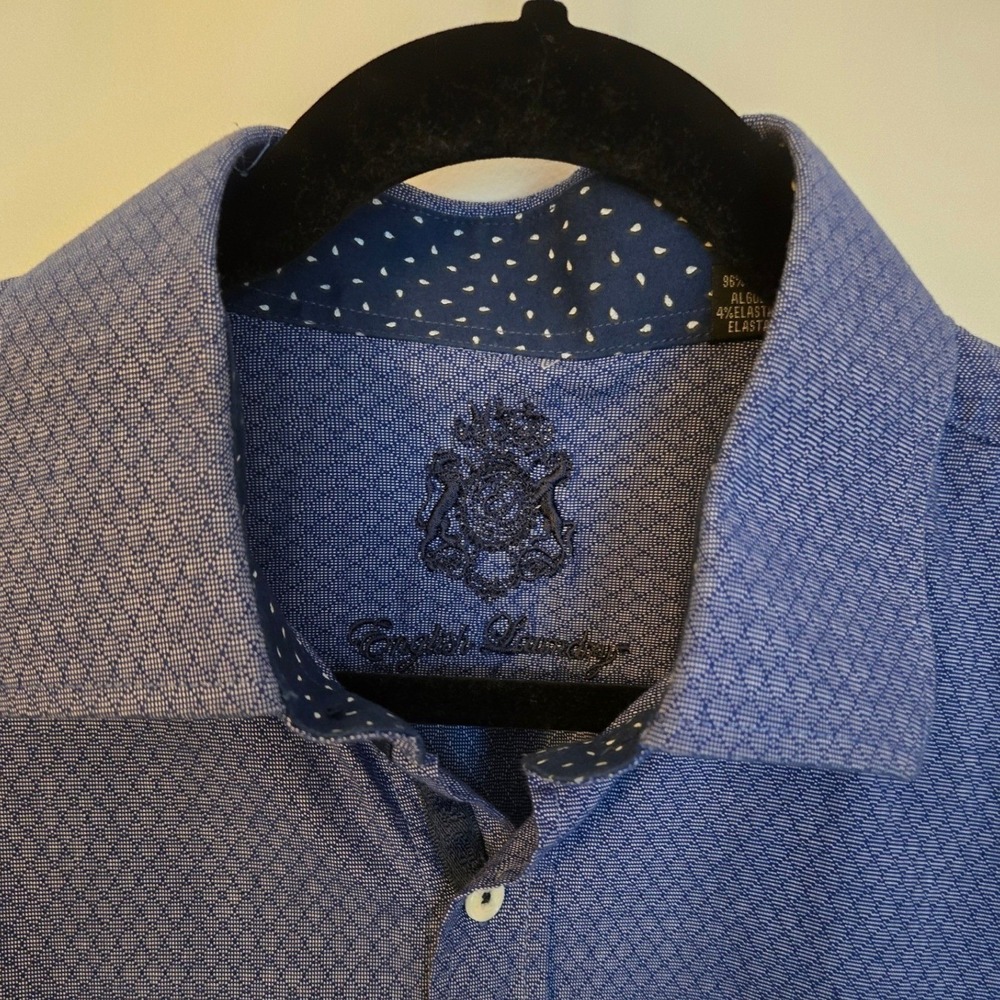 English Laundry Blue Patterned Button-Down Dadcor… - image 4